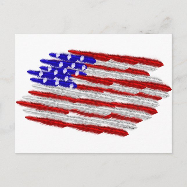 US-Flagge in Feathers Postkarte (Vorderseite)