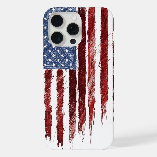 US-Flagge iPhone 15 Pro Max Hülle (Rückseite)