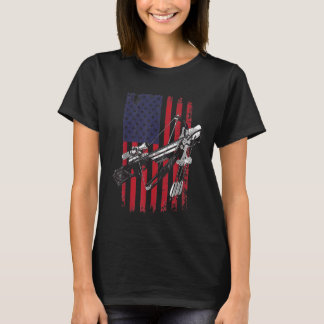 US-Flagge Jagd Vintager Compound Bow Jagd Fla T-Shirt