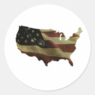 US Flagge/Karte Geschenke, fügen Sie Ihre Hintergr Runder Aufkleber