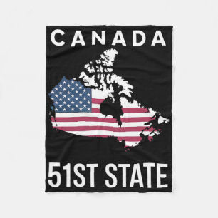 Us-Flagge Karte Kanada 51. Staat Fleecedecke