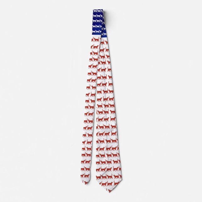 US-Flagge Katzen rot weiß und blau Krawatte (Rückseite)