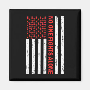 US-Flagge Keine Karosseriekämpfe allein Red Ribbon Magnet