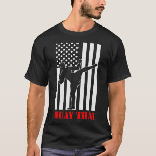 Us Flagge Kickboxen Kampfsportler Muay Thai  T-Shirt