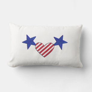 US Flagge-Kissen aus Rot-Blau-Herz Lendenkissen