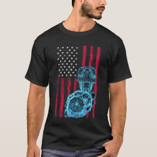 US-Flagge Kolben Muskelauto 9 T-Shirt