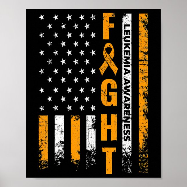 US-Flagge Leukämie Bewusstsein Krebs Überlebende G Poster (Vorne)