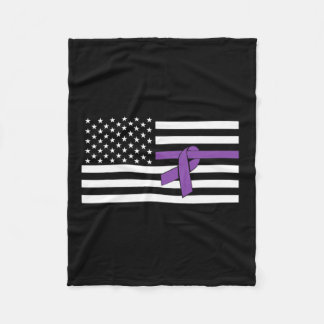 US-Flagge Lila Ribbon-Bauchspeicheldrüsenkrebs-Bew Fleecedecke