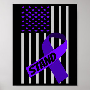 US-Flagge lila Ribbon Panceratic Cancer Awareness Poster