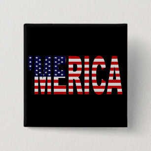 US-Flagge 'MERICA Knopf-Button Button