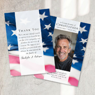 US-Flagge Militärisches Patriotisches Beileid Foto Dankeskarte