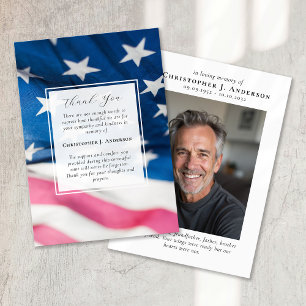 US-Flagge Militärisches Patriotisches Beileid Foto Dankeskarte