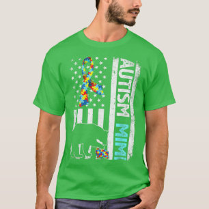 US-Flagge mit Autismus Mimi-Bär Autistisch T-Shirt
