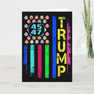 Us-Flagge mit Eiern Lustiger Trump 45 47 Ostersonn Karte