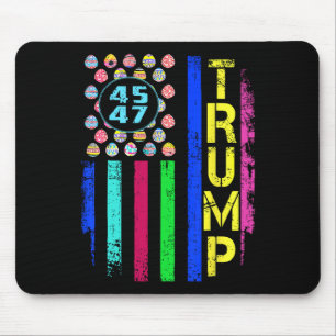Us-Flagge mit Eiern Lustiger Trump 45 47 Ostersonn Mousepad