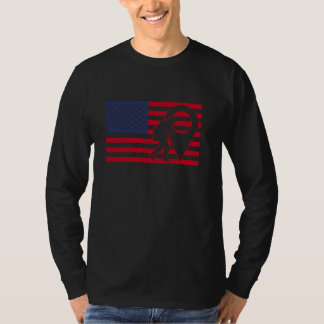 US-Flagge mit Geocacher Target Point - Geocaching T-Shirt
