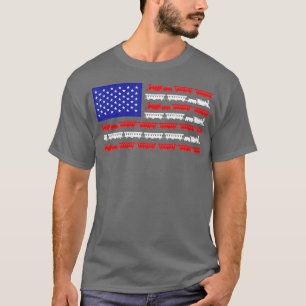 US-Flagge mit Maßstab Züge Modelleisenbahnliebhabe T-Shirt
