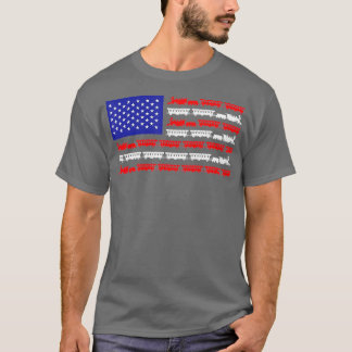 US-Flagge mit Maßstab Züge Modelleisenbahnliebhabe T-Shirt