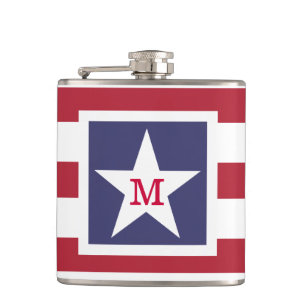 US Flagge Monogram stilisiert Flachmann
