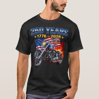 US-Flagge Motorrad Biker 250 Jahre Amerikanisch T-Shirt