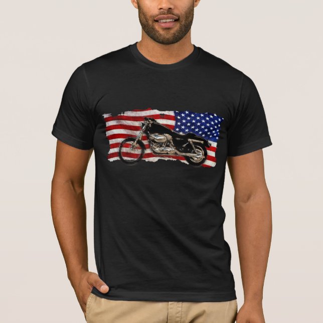 US-Flagge, Motorrad, Motorrad, Hog, Kreuzfahrt T-Shirt (Vorderseite)