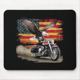 US-Flagge Motorrad T-Shirt USA Flagge Biker Retro Mousepad