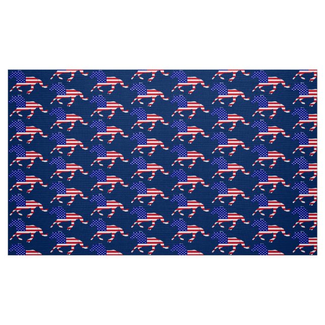 US Flagge Mustang (blau) Stoff (Fat Quarter (45,7 x 55,9 cm))