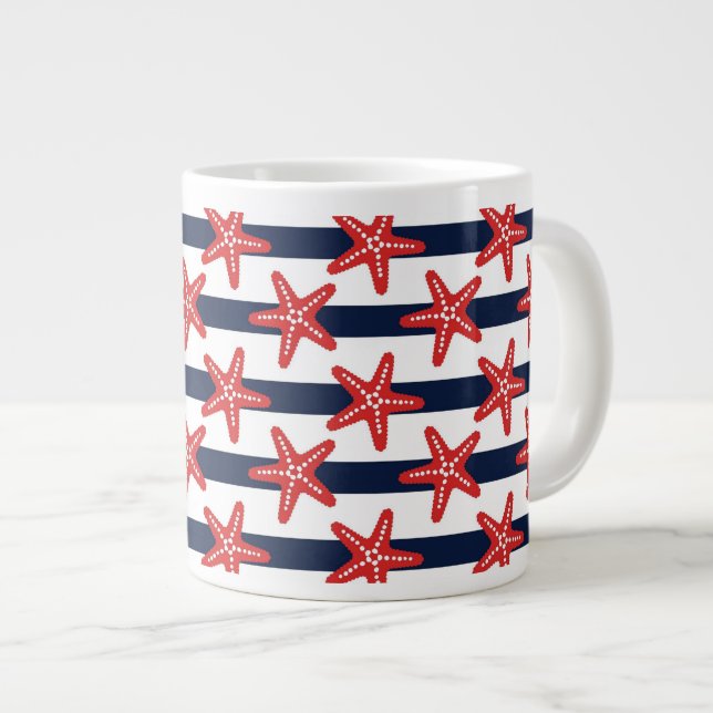 US Flagge-Muster Jumbo-Tasse (Vorderseite Rechts)