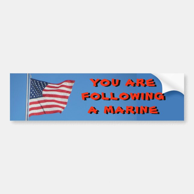 US-Flagge nach einer Marine Autoaufkleber (Vorne)