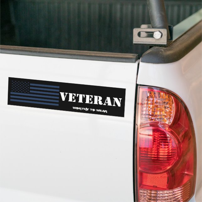 US-Flagge NAVY BLAU - Veteran - Zu tragen lohnt Autoaufkleber (Auf Lkw)