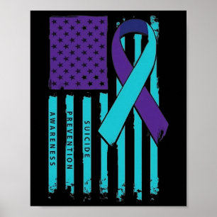 US-Flagge Niemand kämpft allein Suizidprävention A Poster