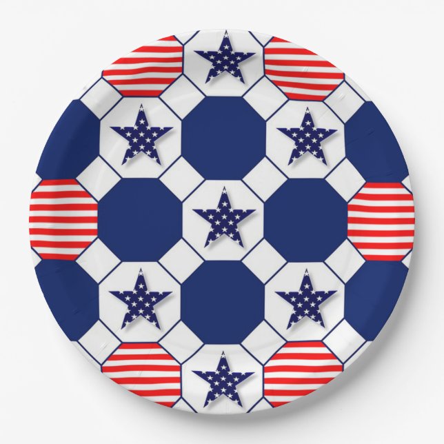 US Flagge Pappteller (Vorderseite)
