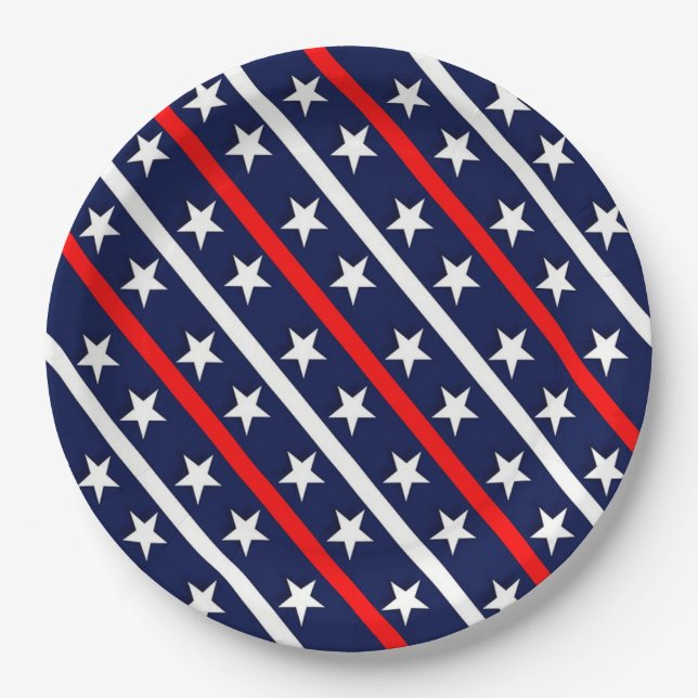 US Flagge Pappteller (Vorderseite)
