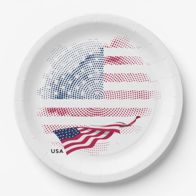 US-Flagge Pappteller (Vorderseite)