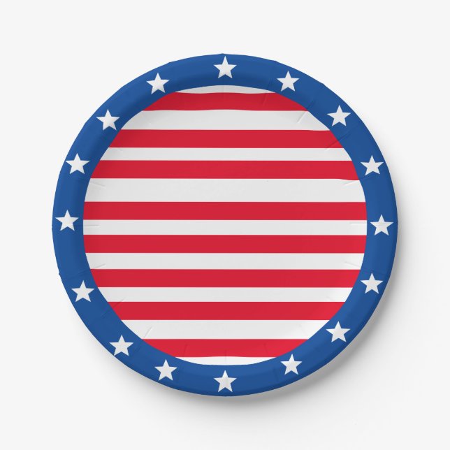 US Flagge Pappteller (Vorderseite)