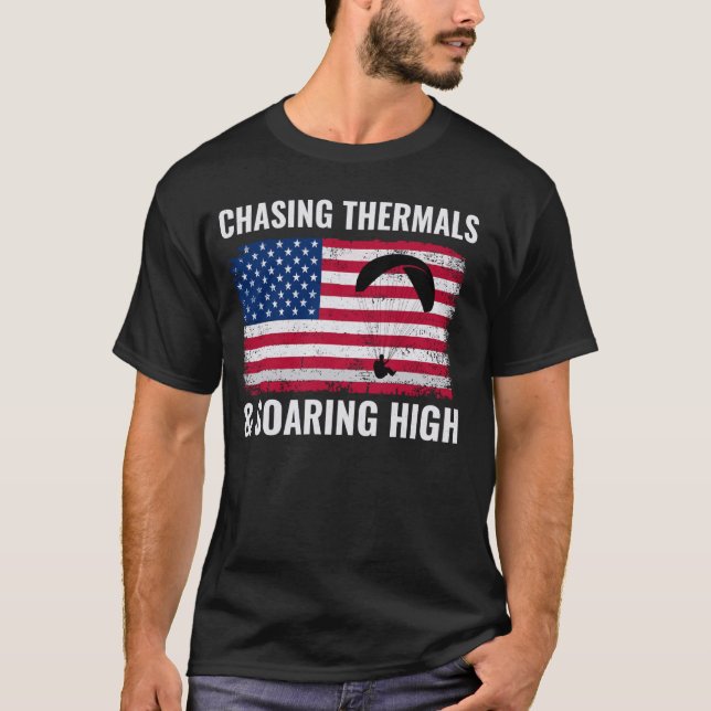 US-Flagge Paragliding Pilot Pat Pat T-Shirt (Vorderseite)