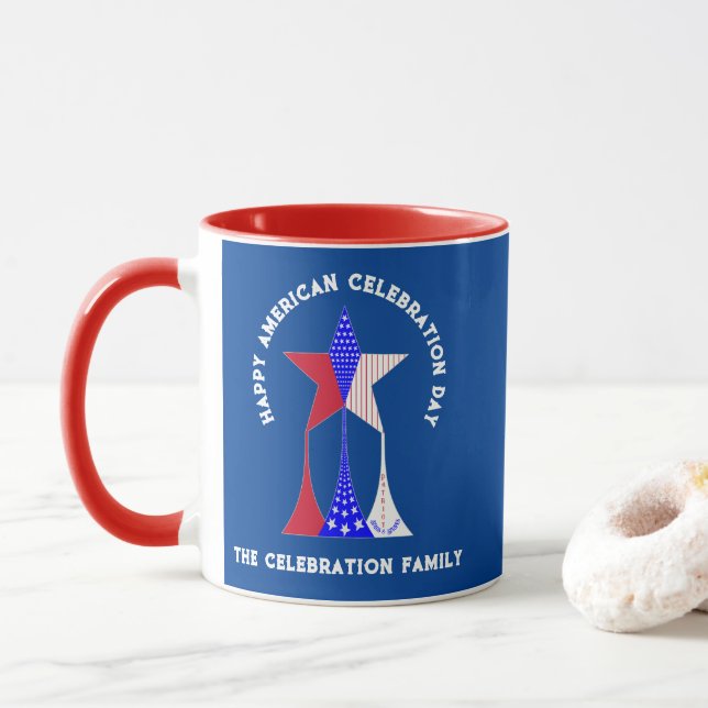 US Flagge Patriot Tasse (Mit Donut)