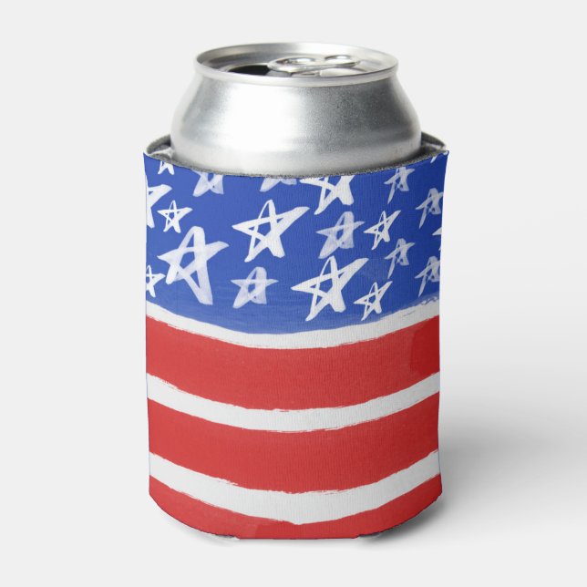 US Flagge, Patriotic, 4. Juli Dosenkühler (Kanne Vorderseite)