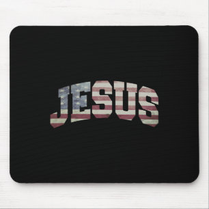 US-Flagge Patriotic 4. Juli Jesus Mousepad