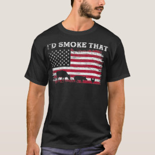 US-Flagge Patriotic Barbecue Id raucht das Grillen T-Shirt