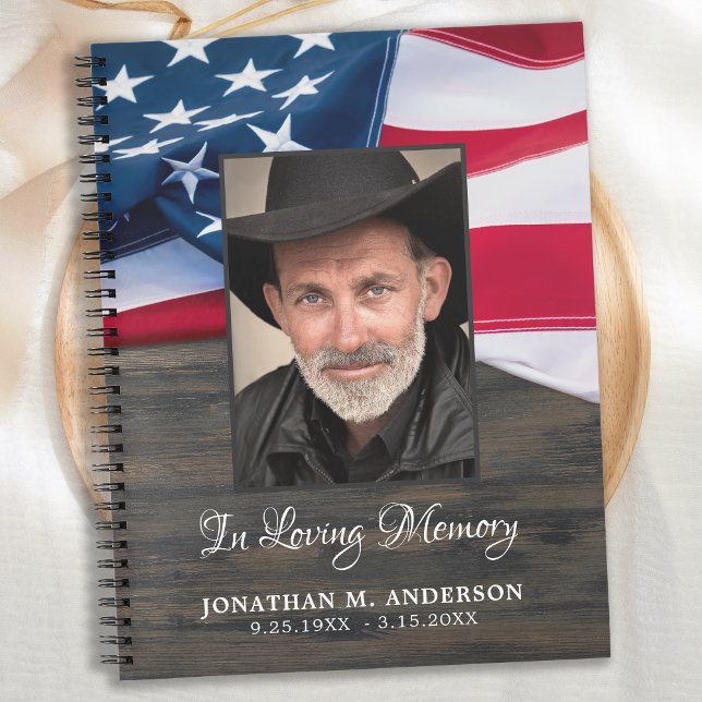 US-Flagge Patriotic Funeral Foto Memorial GuestBoo Notizbuch (Von Creator hochgeladen)