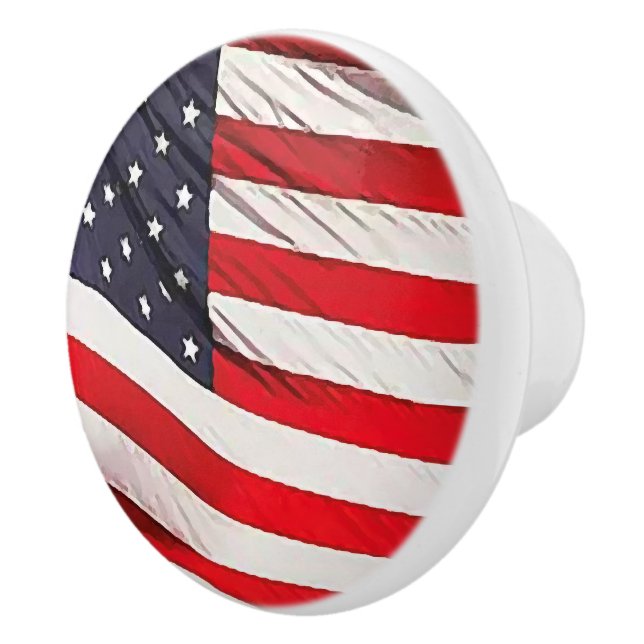 US-Flagge Patriotisch Keramikknauf (Rechts)