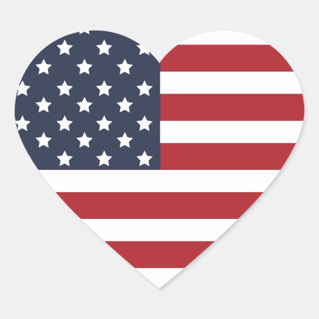 US Flagge Patriotisch Rot Weiß und Blau Herz-Aufkleber (Vorderseite)