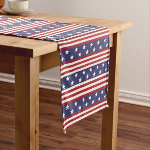 US Flagge patriotische Americana-USA-Flagge Mittelgroßer Tischläufer
