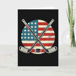Us-Flagge Patriotischer Amerikanischer Hockey-Spie Karte