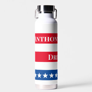 US-Flagge Personalisiert Rot Weiß und Blau Trinkflasche