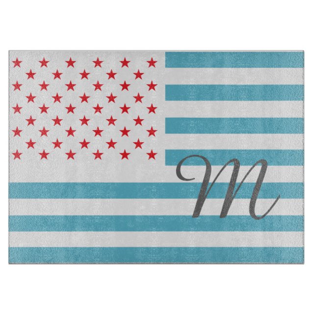 US Flagge personalisiert Schneidebrett (Vorderseite)