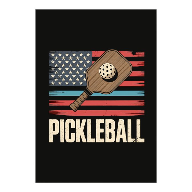 US-Flagge Pickleball Fotodruck (Vorne)