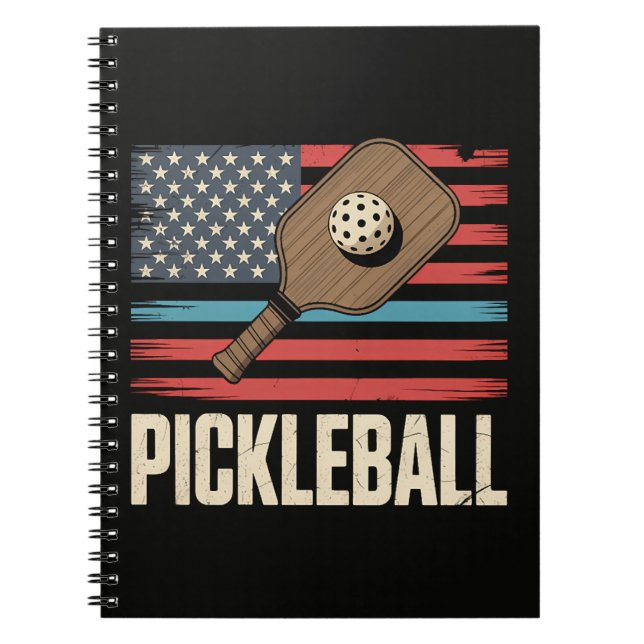 US-Flagge Pickleball Notizblock (Vorderseite)