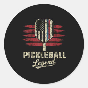US-Flagge Pickleball-Spieler lustige Pickleball-Le Runder Aufkleber